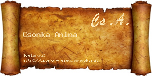 Csonka Anina névjegykártya