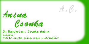 anina csonka business card